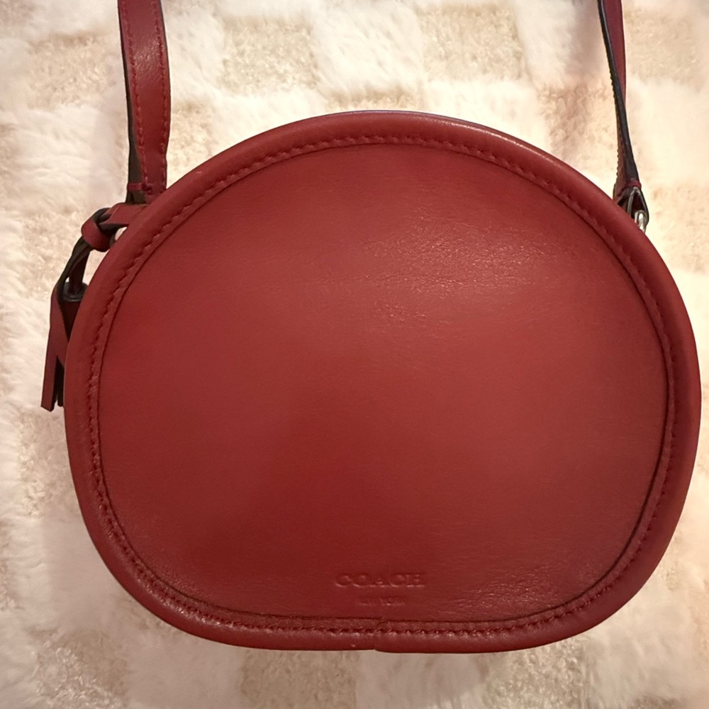 Coach Legacy Cherry Red Canteen Leather Crossbody Bag